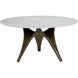Bijon 59 X 29.5 inch Matte White / Antique Bronze Dining Table